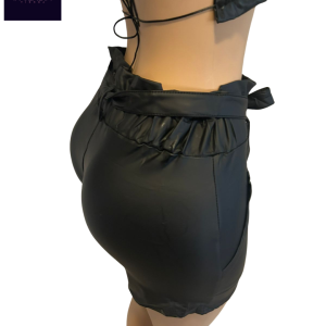 Short eco- cuero con cinturón: imagen 4