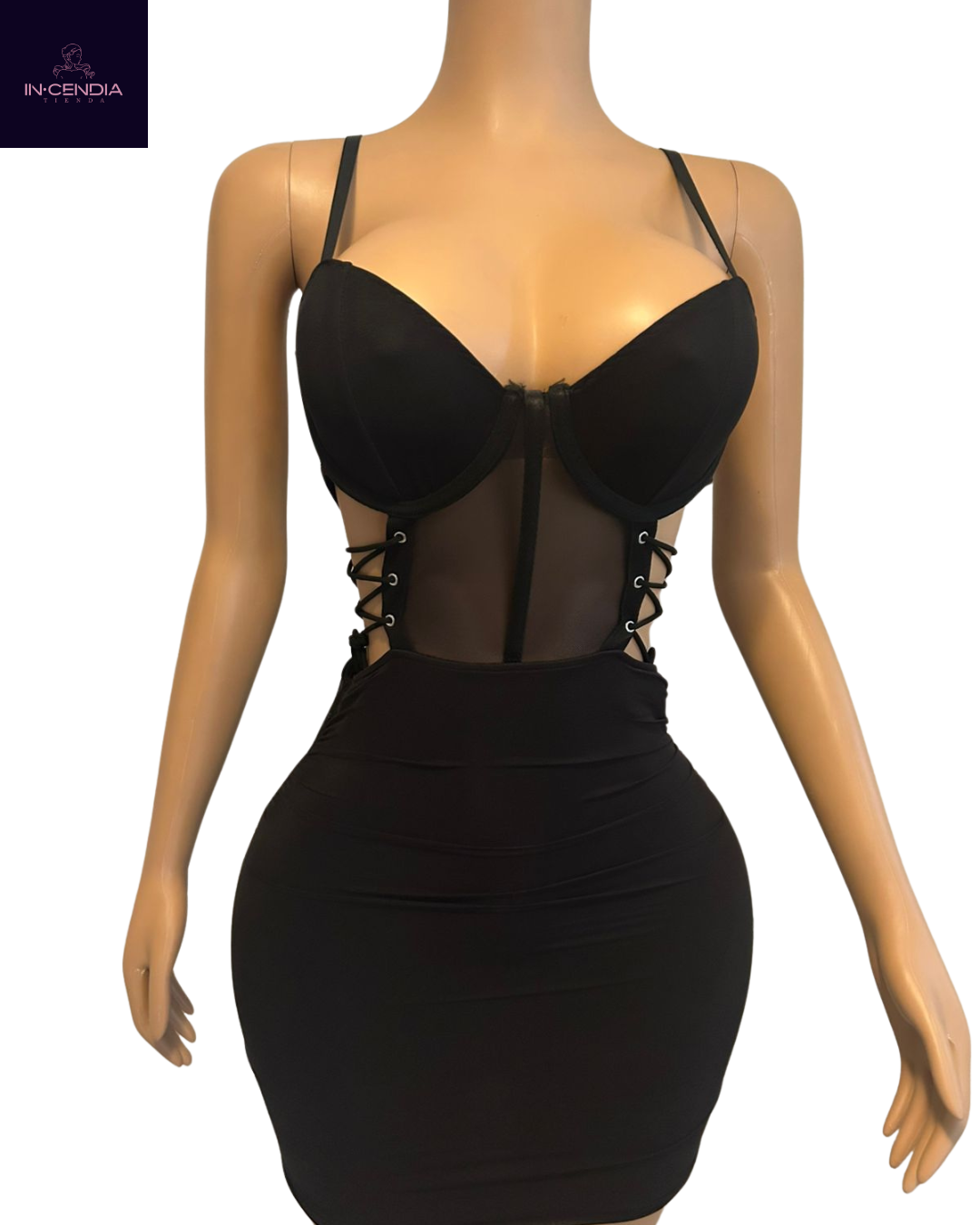 Vestido negro ajustable: imagen 4