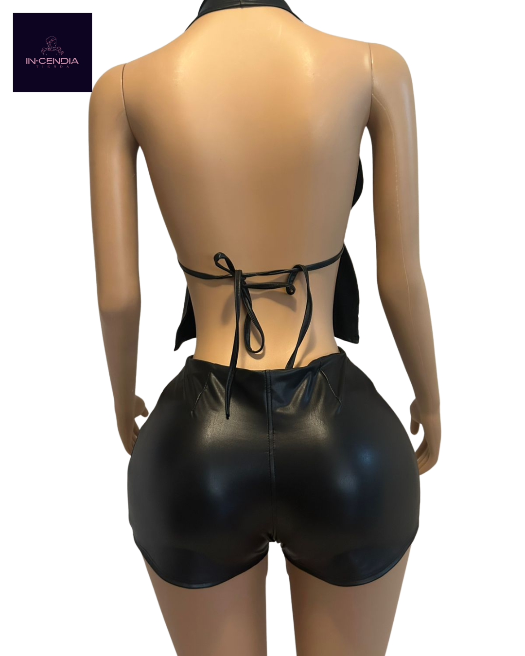 Top + Short eco- cuero: imagen 4