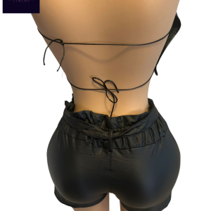 Short eco- cuero con cinturón: imagen 7