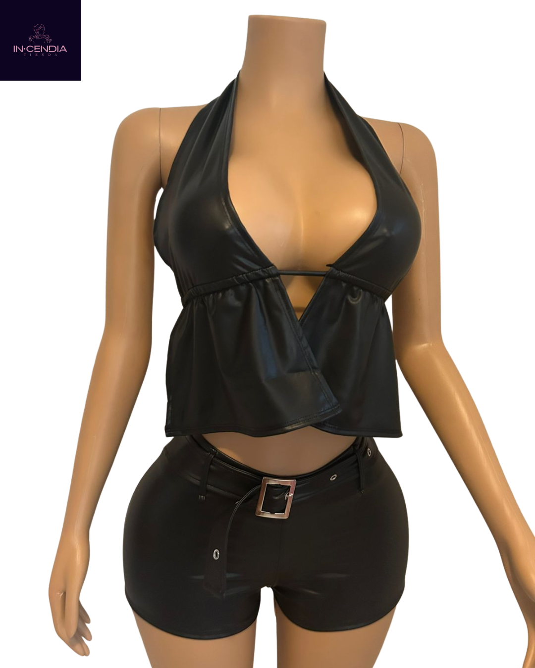 Top + Short eco- cuero: imagen 8