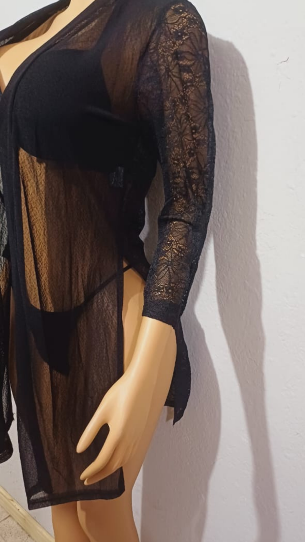 Kimono Transparente Negro: imagen 4