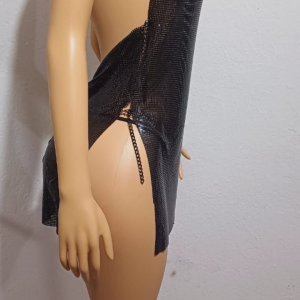 Vestido metálico transparente: imagen 4