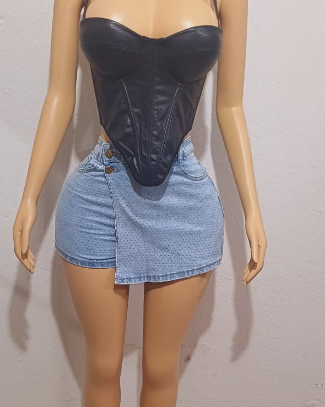 Corset de eco-cuero negro: imagen 2