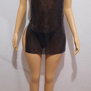 Vestido metálico transparente: imagen 1