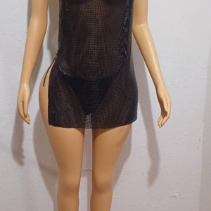 Vestido metálico transparente: imagen 6